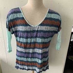 Anthropologie Porridge 3/4 Sleeve Multicolor Desig